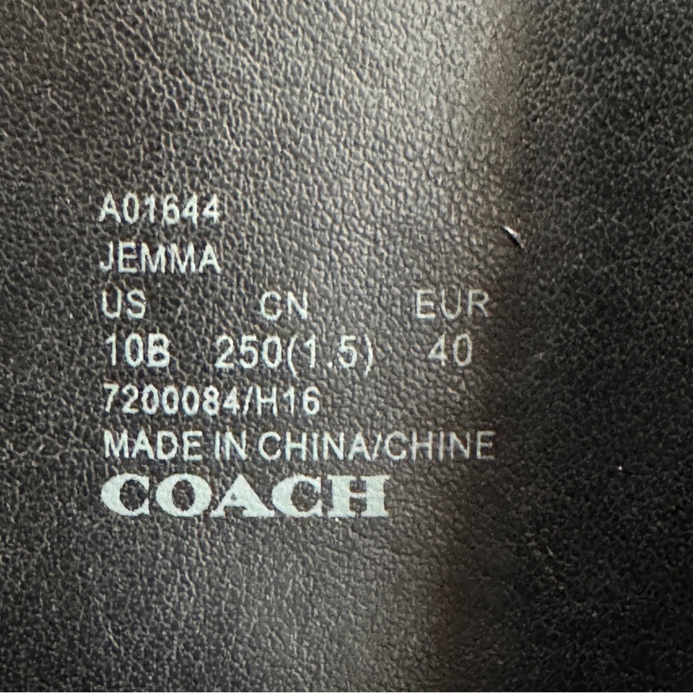 COACH WOMENS BLACK SUEDE JEMMA ANKLE BOOTIES HEEL US 10 EU 40 - Picture 7 of 12